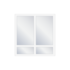 2-Flügel mit 2-Unterlicht Fenster – PVC
